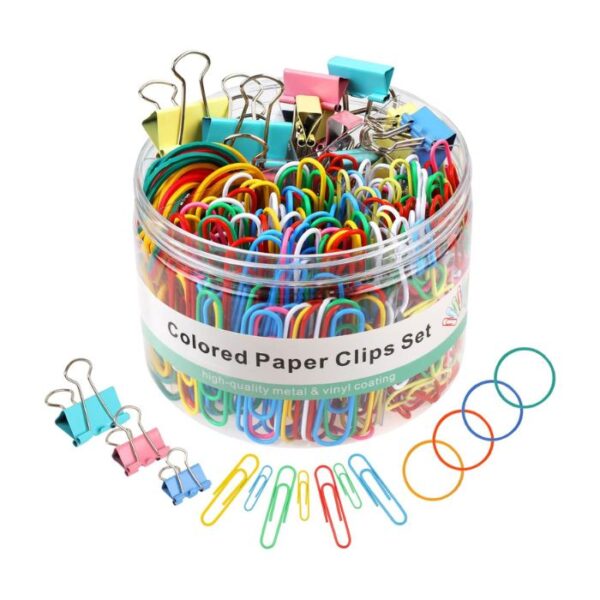 Office Paper Clips, Binder Clips and Rubber Bands 300 Pcs